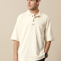 Mr Bowerbird Men Pure Cotton Oversized Polo Collar T-shirt With Chest Pocket-picture-36