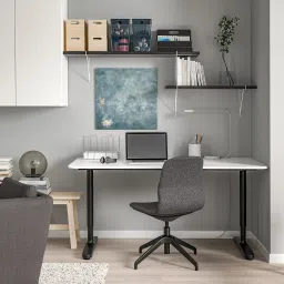 ikea bergshult / pershult Wall shelf combination, brown-black/white, 120x30 cm image 3
