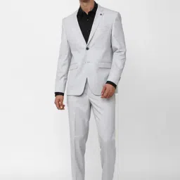 Peter England Elite Grey Slim Fit Texture Two Piece Suit-picture-12