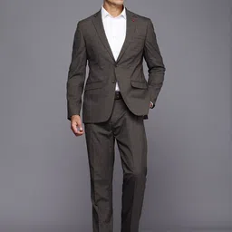 Raymond Contemporary Fit Checked Notched Lapel Single-Breasted 2 Piece Formal Suits image 5