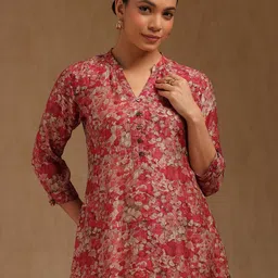Soch Women Floral Printed Mandarin Collar Tunic-picture-19