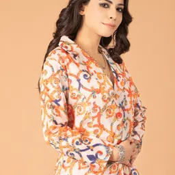 Boholyfe Printed Notched Lapel Single Breasted Blazer image 2