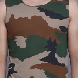 WOOSTRO Men Pack Of 2 Camouflage Printed Round Neck Cotton Slim Fit T-shirts image 3