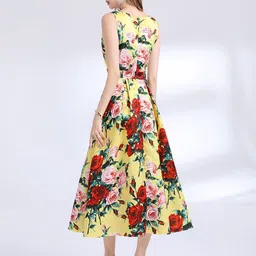JC Collection Women Rose Revival Floral Printed Fit & Flare Midi Dress image 2