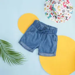 Pantaloons Baby Blue Cotton Regular Fit Shorts-picture-16