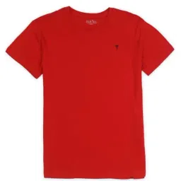 Palm Tree Kids Red Cotton Regular Fit T-Shirt-image-45