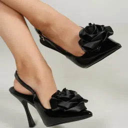 Flat n Heels Women Black Sandal Heels-picture-10