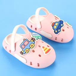 Oh! Pair Slip On Clogs with Vehicle Applique - Pink image 2