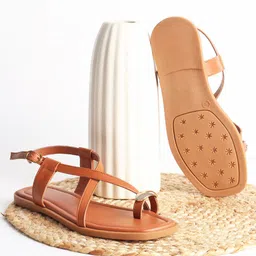 Street Style Store Women One Toe Flats with Buckles image 5