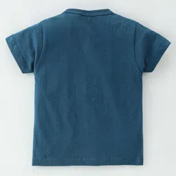 CUCUMBER Sinker Half Sleeves Night Suit Animal Print - Blue image 3