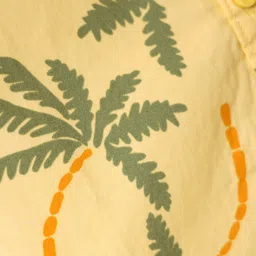 Babyhug Cotton Woven Half Sleeves Shirt With Tree Print - Yellow image 3