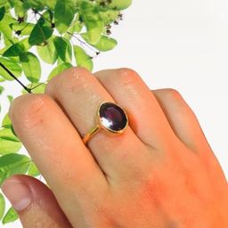 GenZcomplex Gold Brass Garnet Finger Ring-picture-18
