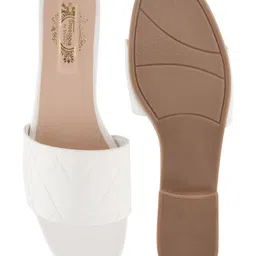 Shoetopia Diamond Designed Metallic Flat Sandals - White image 5