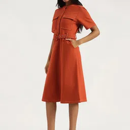 United Colors of Benetton Mandarin Collar Shirt Dress image 3