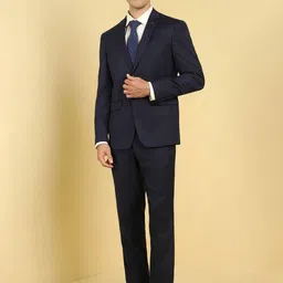 Allen Solly Textured Slim Fit Single-Breasted Two Piece Formal Suit image 2