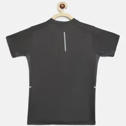 CHIMPRALA Boys Charcoal Solid Round Neck Sports T-shirt image 2