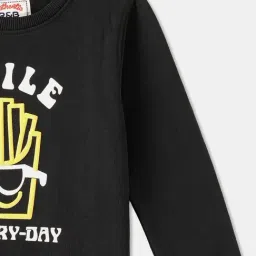 R&B Kids Black Graphic Print Relaxed Fit Sweatshirt image 3