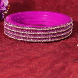 ZULKA Set Of 8 Zircon Diamond -Studded Kada Bangles-picture-16