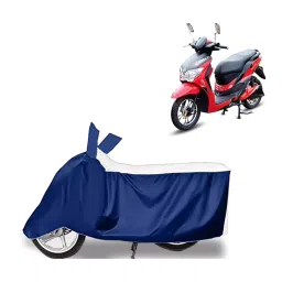 Auto Pearl Two Wheeler Cover for Hero Electric Electric Dash - White, Blue-picture-20