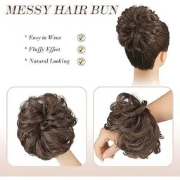 VIEWS Women Set of 4 Wavy Clip-In Locks Bun Hair Extension image 3