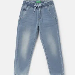 United Colors of Benetton Boys Light Blue Washed Jogger Jeans-picture-42