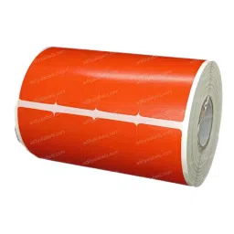 Tudko 25x100 mm 80 GSM 4 UP Self Adhesive Paper Label Orange (Pack of 2 Pcs) image 2