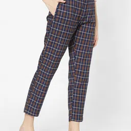 Smarty Pants Women Brown Checked Flared Trousers image 5