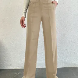 NU CLOTHS Women Relaxed Wide Leg High-Rise Pleated Trouser-picture-35