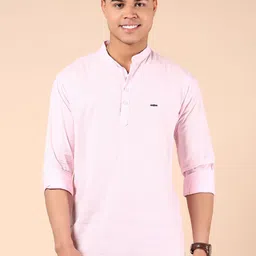 V-Mart Cotton Mandarin Collar Short Kurta-image-1