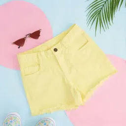 Pantaloons Junior Yellow Cotton Regular Fit Shorts-picture-30