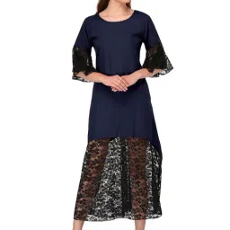 PATRORNA Navy & Black Lace Midi Dress-picture-25