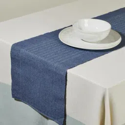 fabindia home Fabindia Indigo Cotton Blend 74 TC 518 GSM Gulab Khas Large Table Runner-picture-16