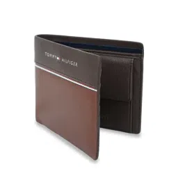 TOMMY HILFIGER Brown Mantaro Color Block Leather Bi-Fold Wallet image 3