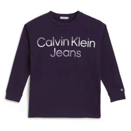 Calvin Klein Jeans Kids Purple Velvet Logo Regular Fit T-Shirt-picture-34