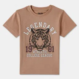 R&B Boys Brown Cotton Graphic Print T-Shirt-picture-11