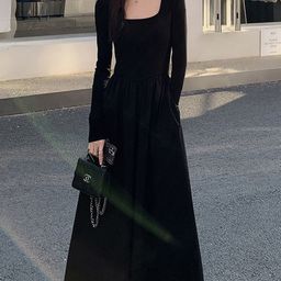 bebe Women Square Neck Fit and Flare Maxi Dress-picture-3