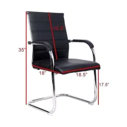 Teal Proton Fabric Office Visitor Chair - Black (Pack of 2) image 4