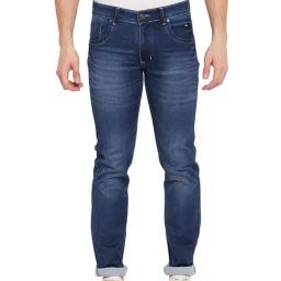 Duke Dark Blue Slim Fit Lightly Washed Jeans-picture-39