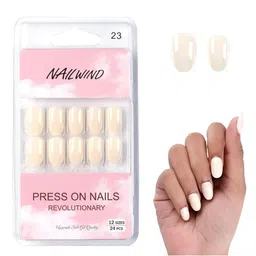 NAILWIND Set Of 24 Press On Nails - White - V-23 image 2