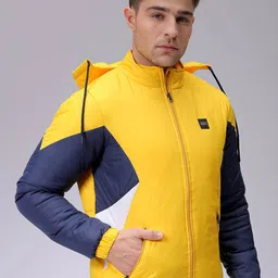 The Indian Garage Co Men Colourblocked Puffer Jacket with Patchwork image 5