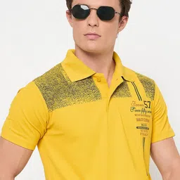 KASMA Typography Printed Polo Collar Regular Fit T-shirt-picture-10