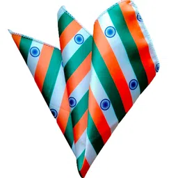 voici France Premium Pocket Square microfiber Men Satin Wedding Handkerchief Pocket Square Indian Flat Red Green and White color image 1