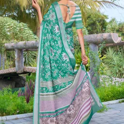 Sidhidata Ethnic Motifs Print Zari Saree image 4