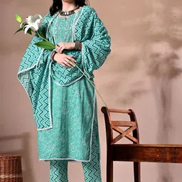 DOISA Women Ethnic Motifs Embroidered Regular Kurta with Trousers & With Dupatta-picture-16