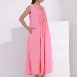 SIDDHO HUM Women Round Neck Cotton Fit and Flare Dress image 5