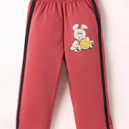 Tango Single Jersey Knit Lounge Pant With Bunny Print - Red-picture-21