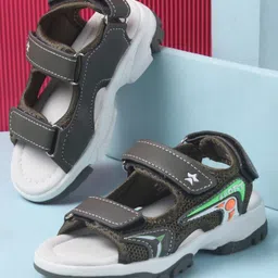 Cute Walk by Babyhug Velcro Closure Sandals with 3D Applique - Olive Green-picture-11