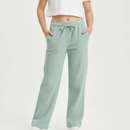 ALAN JONES Cotton Blend Knit Solid Stretchable Pant - Green-picture-30