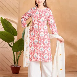 BAESD Girls Ethnic Motifs Printed Round Neck A-Line Kurta-picture-35