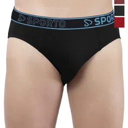 Sporto by Macho Pack Of 4 Combed Cotton Mid Rise Basic Briefs-picture-27